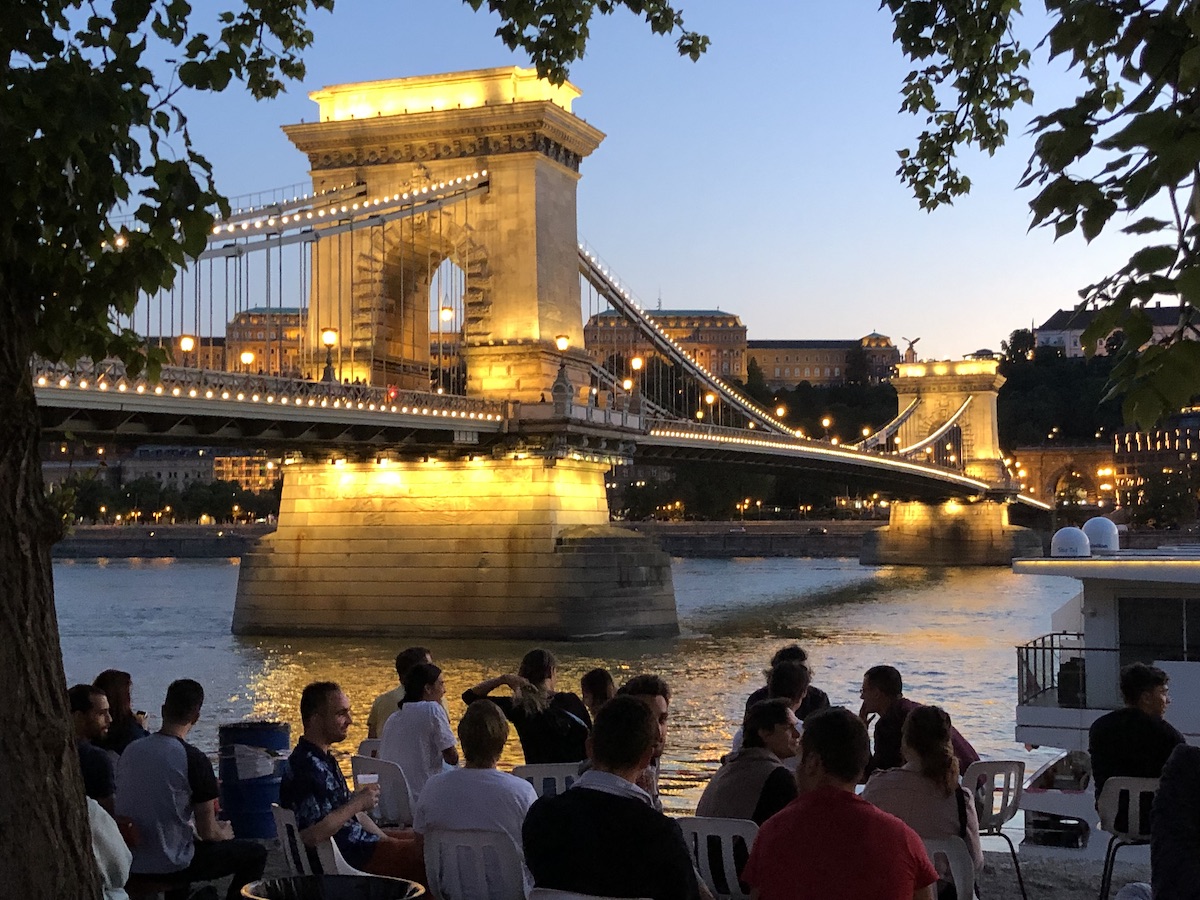 Budapest at Night from Pontoon Bar