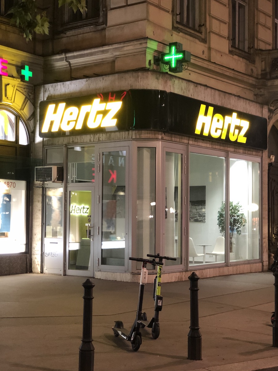 Hertz in Vienna City at Night